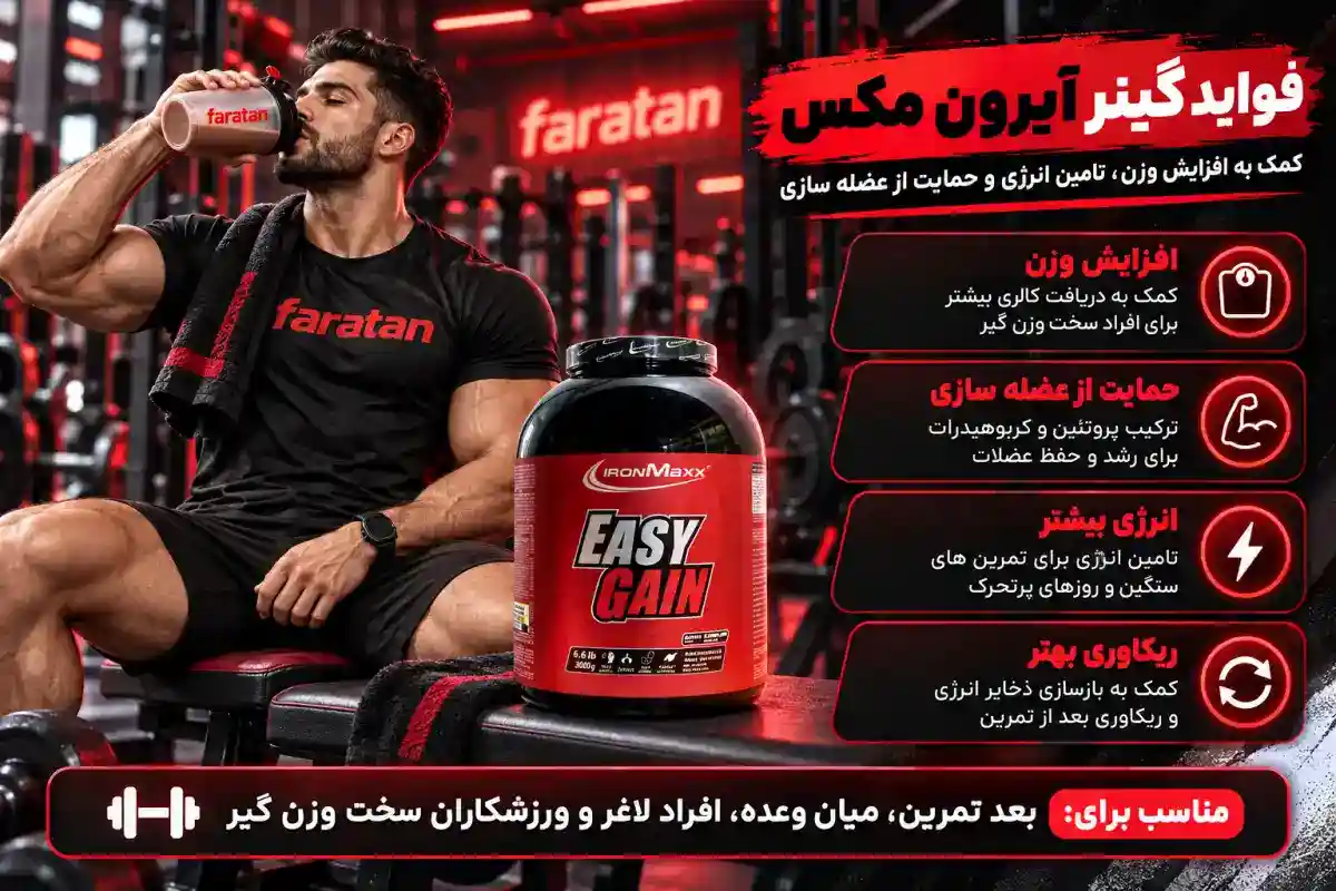 فواید گینر آیرون مکس-قیمت ایزی گین آیرون مکس-فراتن فروشگاه مکمل ورزشی