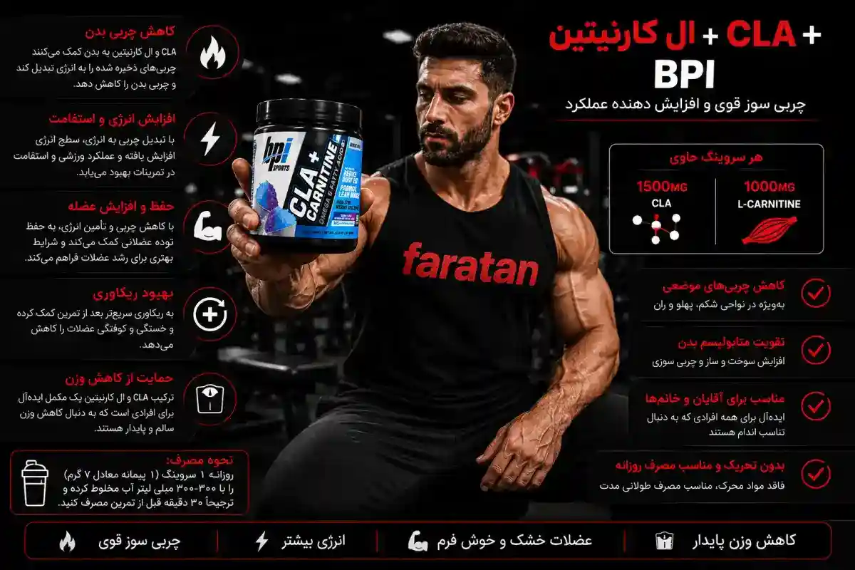 فواید cla + ال کارنیتین بی پی آی-ال کارنیتین bpi-فراتن