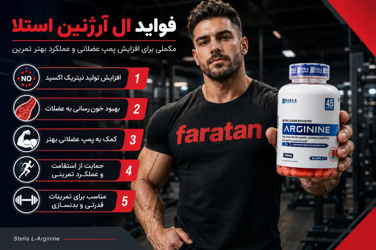 فواید آرژنین استلا نوتریشن-خرید ال آرژنین استلا-قیمت آرژنین استلا-فراتن