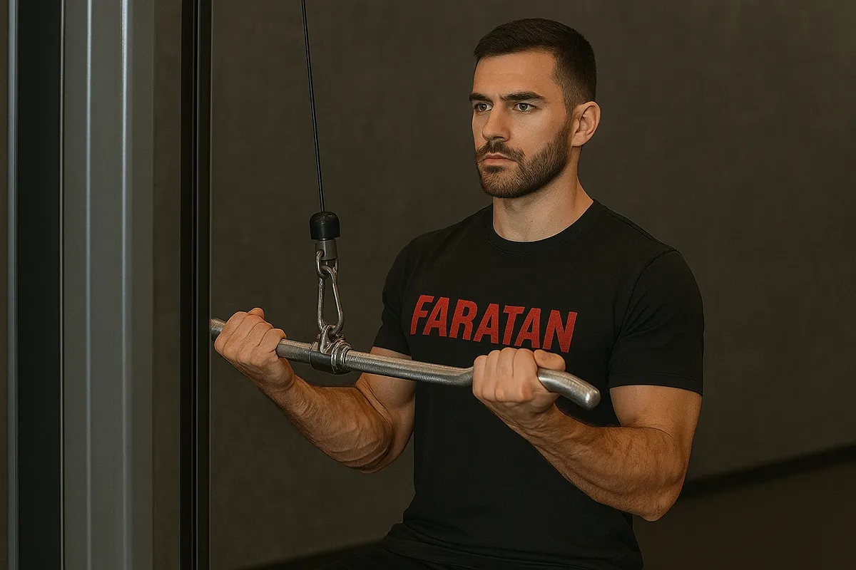 حرکت جلو بازو سیم کش-حرکات جلو بازو-فراتن فروشگاه معتبر مکمل ورزشی