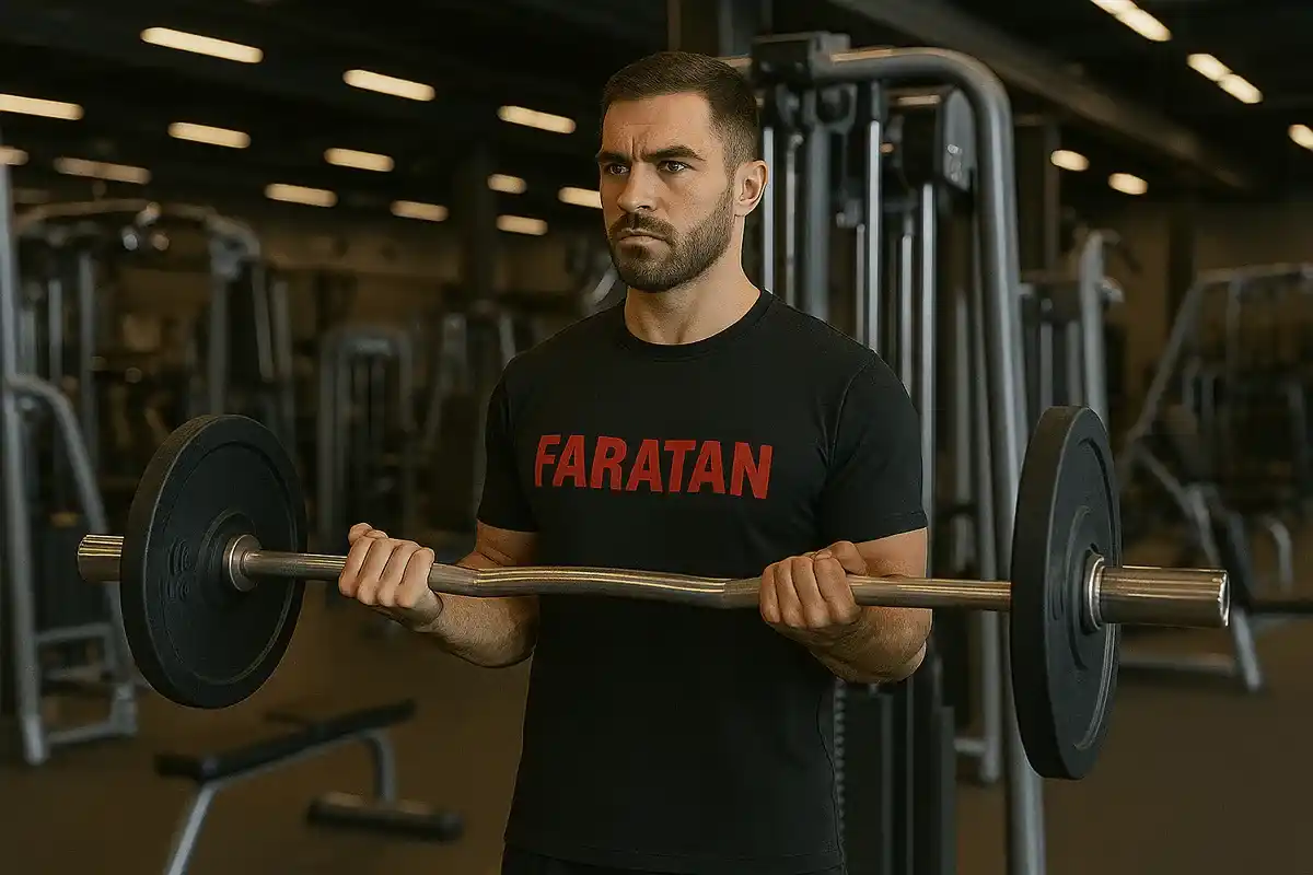 حرکت جلو بازو هالتر ایستاده-حرکت جلو بازو-فراتن سایت تخصصی فروش مکمل بدنسازی